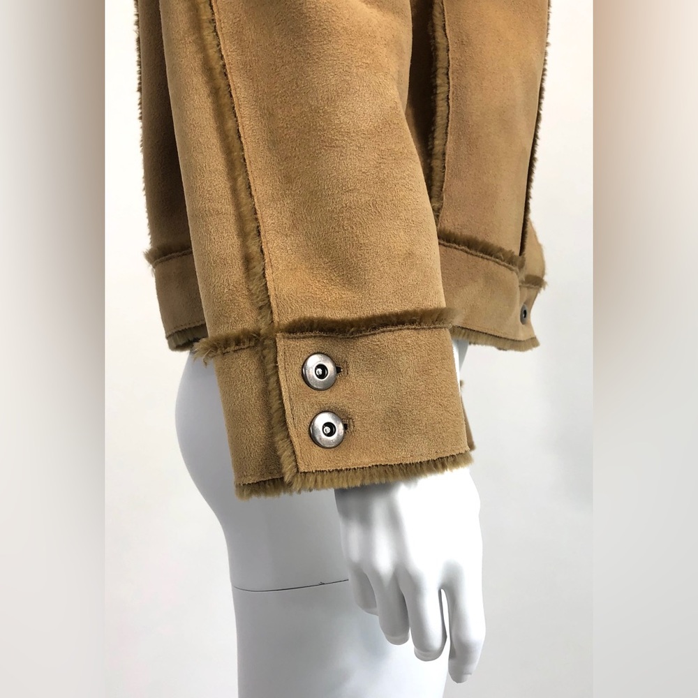 Saks Fifth Avenue Jacket Tan Faux Suede Real Clothes - Picture 4 of 13